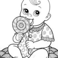 Baby enjoying a lollipop