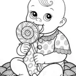 Baby enjoying a lollipop