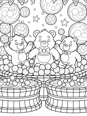 Care Bears bubble festival coloring pages