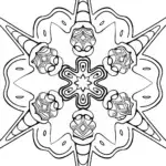 Mandala of enchanted ice cream cones