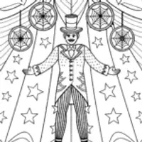 Spider ringmaster in cosmic circus