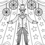 Spider ringmaster in cosmic circus