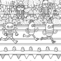 Monsters sports day coloring page