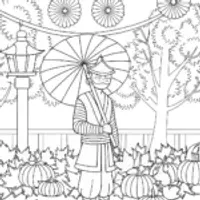 Ninja at the harvest festival