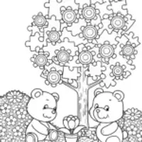 Care Bears in a puzzle garden