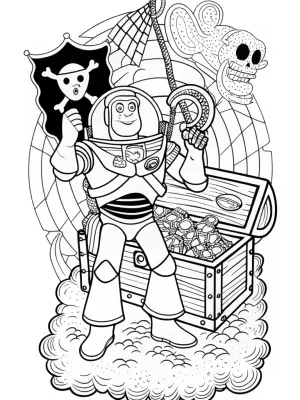 Buzz Lightyear treasure hunt coloring pages