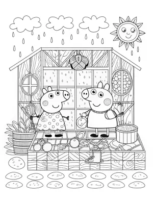 Peppa Pig’s weather workshop coloring pages