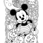 Mickey Mouse navigating a Halloween maze