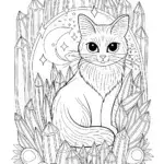 Crystal the cat in a crystal cave