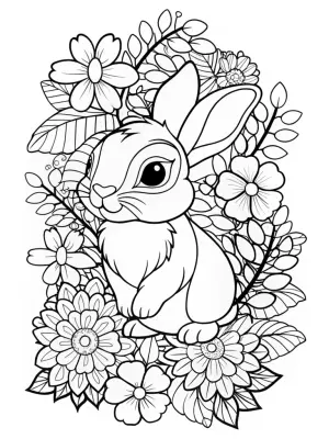 Thumper in the magical garden coloring pages
