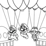 Mario and friends balloon race