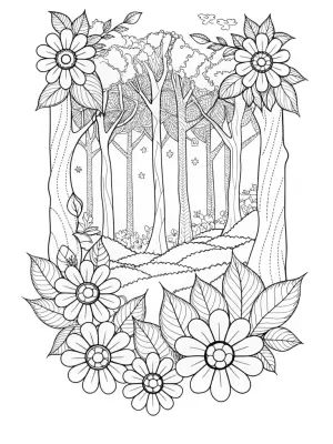 Floral timekeepers of the enchanted forest coloring pages