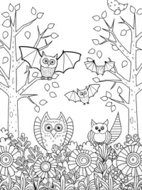 Nocturnal animals in a garden
