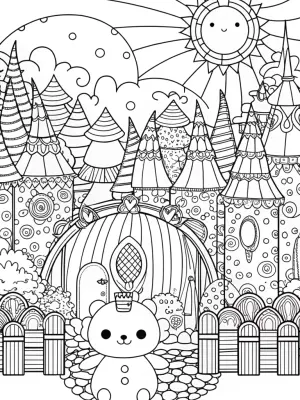 Pompompurin’s dreamscape adventure coloring pages