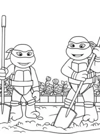 Teenage Mutant Ninja Turtles gardening