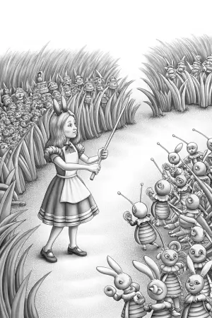Alice conducting musical insects coloring pages