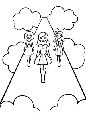 Bratz dolls fashion show in the clouds coloring pages