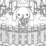 Cinnamoroll conducting a cloud orchestra