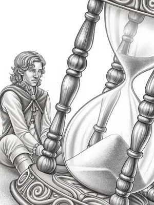 Banban discovers a magical hourglass coloring pages