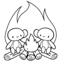 Axolotl campfire gathering