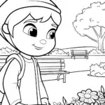 Banban solving puzzles in a garden