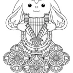 Cinnamoroll playing a harp