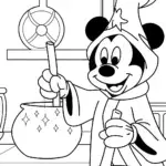 Mickey Mouse making a potion