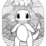 Charmander painting in a volcano