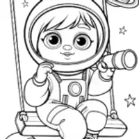 Baby astronomer on a cosmic swing