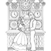 Belle and Beast in the clockmaker’s workshop
