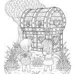 Children discovering a heart time capsule