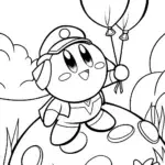 Kirby gardening on an asteroid