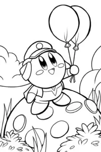 Kirby gardening on an asteroid