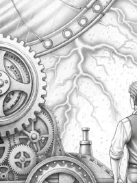 Lightning bolt in a steampunk world