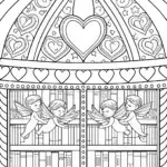 Cupids flying in a heart library