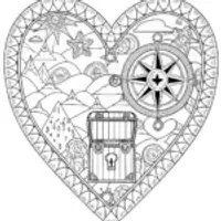 Heart-shaped treasure map