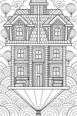 Evelyn’s floating library coloring pages