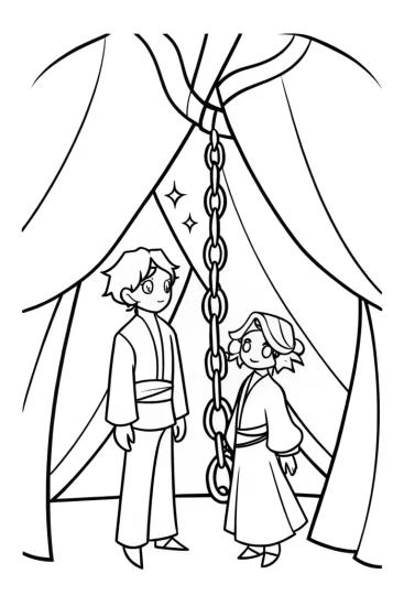 A coloring page of Demon Slayer in the Dream Realm