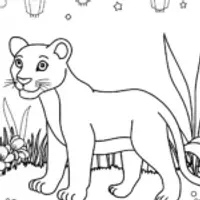 Black Panther in a magical garden