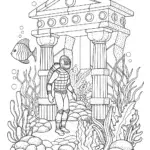 Ninja exploring an underwater temple