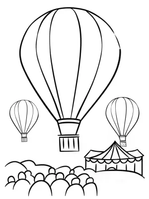 Hot air balloon festival fun coloring pages