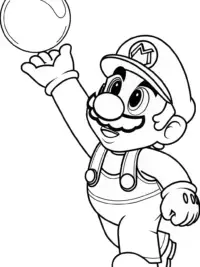 Mario reaching for a bubble