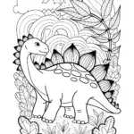 Stegosaurus in a dream world