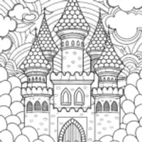Squishmallows in a cloud castle