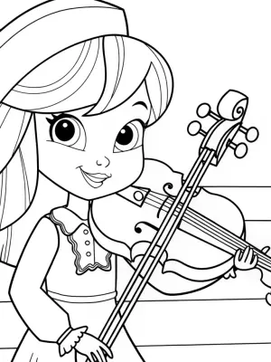 Strawberry Shortcake’s orchestra coloring pages