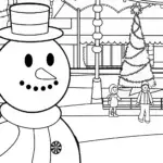 Winter carnival with snowman
