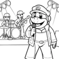 Bowser leads a rock band