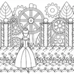 Princess in a mechanical garden