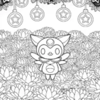 Kuromi in a celestial garden