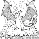 Charizard flying through clouds